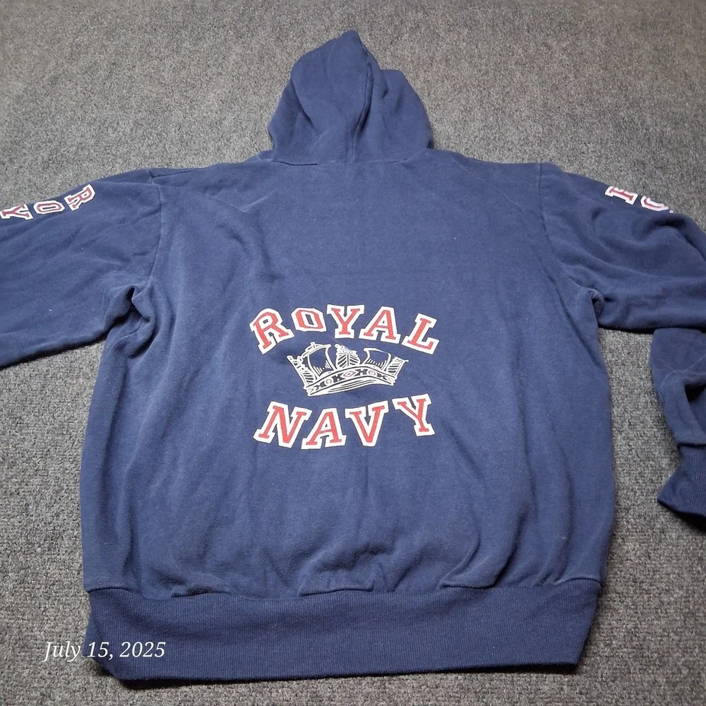 Vintage Royal Navy Hoodie by Senior Size XL Blue Sweatshirt 90s‎ Pullover